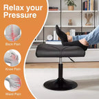 VECELO Repose-pieds Ottoman sous le bureau, en PU, réglable en hauteur, avec rembourrage confortable