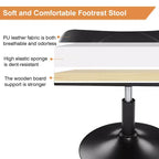 VECELO Repose-pieds Ottoman sous le bureau, en PU, réglable en hauteur, avec rembourrage confortable
