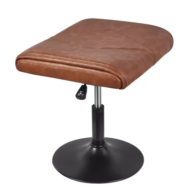 VECELO Repose-pieds Ottoman sous le bureau, en PU, réglable en hauteur, avec rembourrage confortable