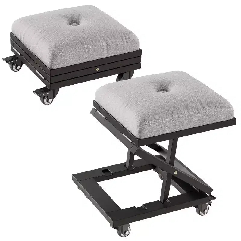VECELO Repose-pieds Ottoman sous le bureau, en PU, réglable en hauteur, avec rembourrage confortable