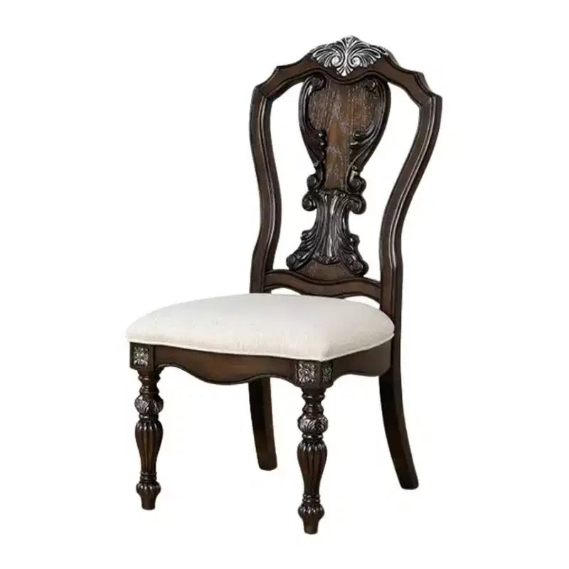 Chaise de salle à manger Royal Hampton (lot de 2), bois foncé sculpté orné