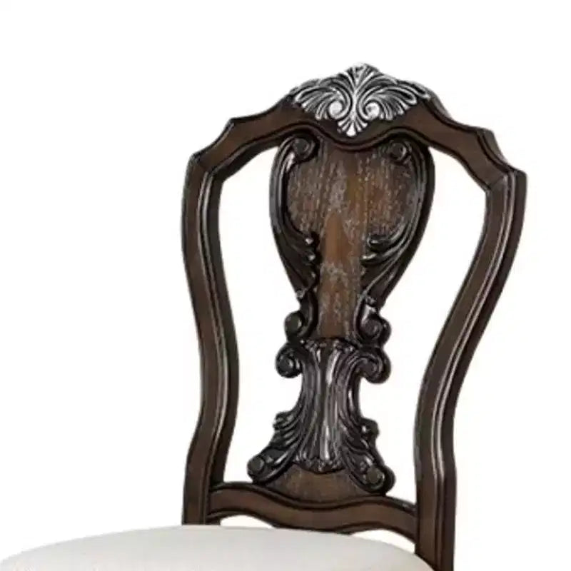Chaise de salle à manger Royal Hampton (lot de 2), bois foncé sculpté orné