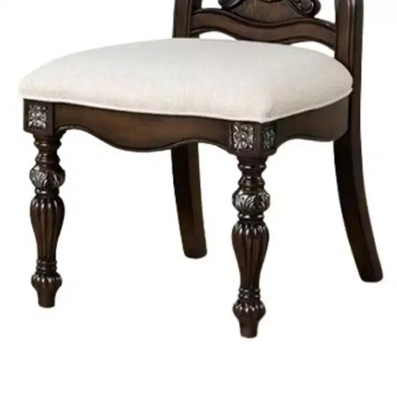 Chaise de salle à manger Royal Hampton (lot de 2), bois foncé sculpté orné