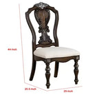 Chaise de salle à manger Royal Hampton (lot de 2), bois foncé sculpté orné
