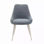 Lot de 2 chaises de salle à manger Royal Hampton, Boucle bleu clair, Métal blanc cassé