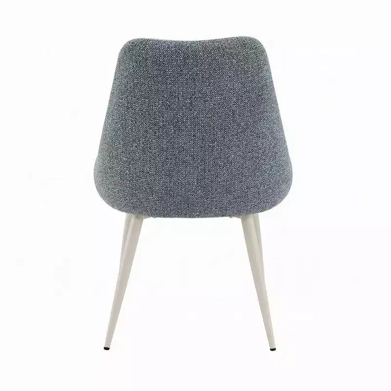Lot de 2 chaises de salle à manger Royal Hampton, Boucle bleu clair, Métal blanc cassé