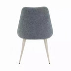 Lot de 2 chaises de salle à manger Royal Hampton, Boucle bleu clair, Métal blanc cassé