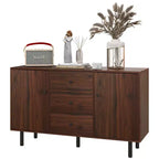 Meuble de rangement HOMCOM, buffet avec 2 placards, 3 tiroirs et étagères réglables, table de buffet pour salon, entrée, marron rustique