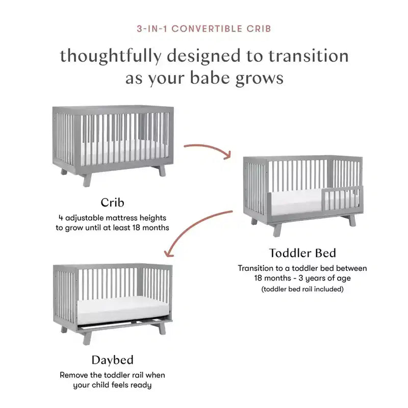 Lit de bébé convertible 3-en-1 Hudson de Babyletto avec kit de conversion pour lit de tout-petit