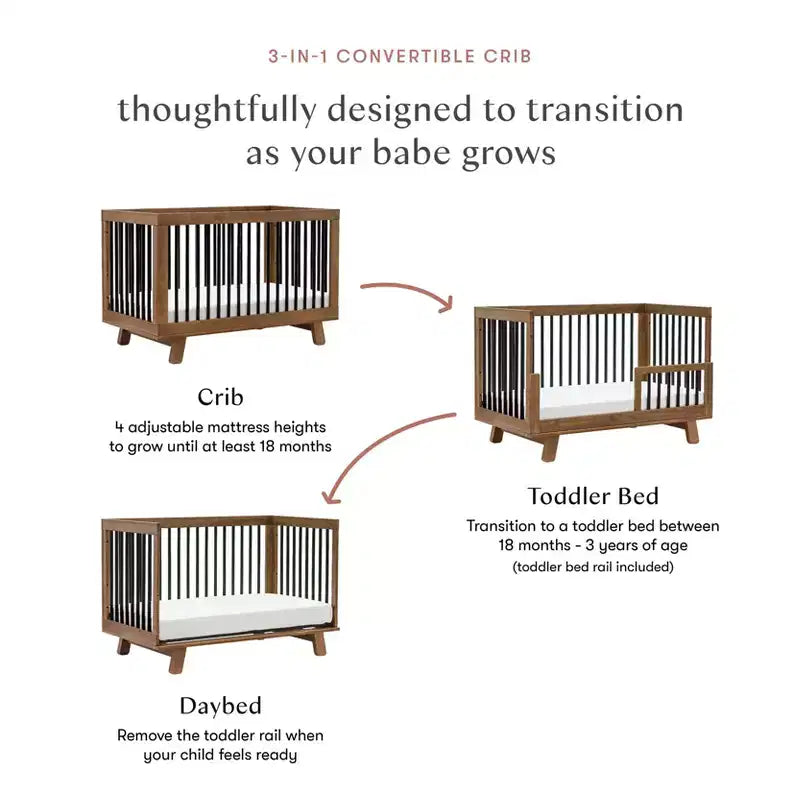 Lit de bébé convertible 3-en-1 Hudson de Babyletto avec kit de conversion pour lit de tout-petit
