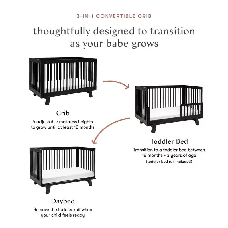 Lit de bébé convertible 3-en-1 Hudson de Babyletto avec kit de conversion pour lit de tout-petit
