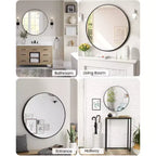 Miroir de salle de bain, miroir à cadre métallique, miroir de courtoisie mural haute définition et respectueux de l'environnement, peut être accroché horizontalement ou verticalement.