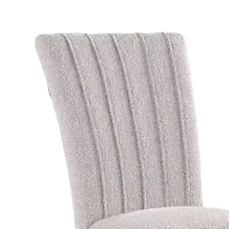Chaise de salle à manger Royal Hampton, lot de 2, dossier capitonné vertical en boucle grise, pieds noirs
