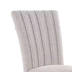 Chaise de salle à manger Royal Hampton, lot de 2, dossier capitonné vertical en boucle grise, pieds noirs