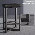 Tabourets de bar modernes lot de 2/4, tabourets de bar sans dossier hauteur de comptoir de 62,5 cm, sièges rembourrés en cuir PU avec cadre en X en métal et repose-pieds, pour la maison