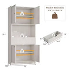 Meuble de Rangement Haut de 70 po avec Comptoir, Meubles Hauts Canné avec Portes et Tiroir, pour Salle de Bain, Salle à Manger, Salon