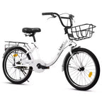 Vélo Okak 20 pouces pour enfant avec cadre en acier léger, vélos cruiser pour enfants avec frein à rétropédalage et frein en V, mini-vélo avec protège-chaîne et porte-bagages arrière