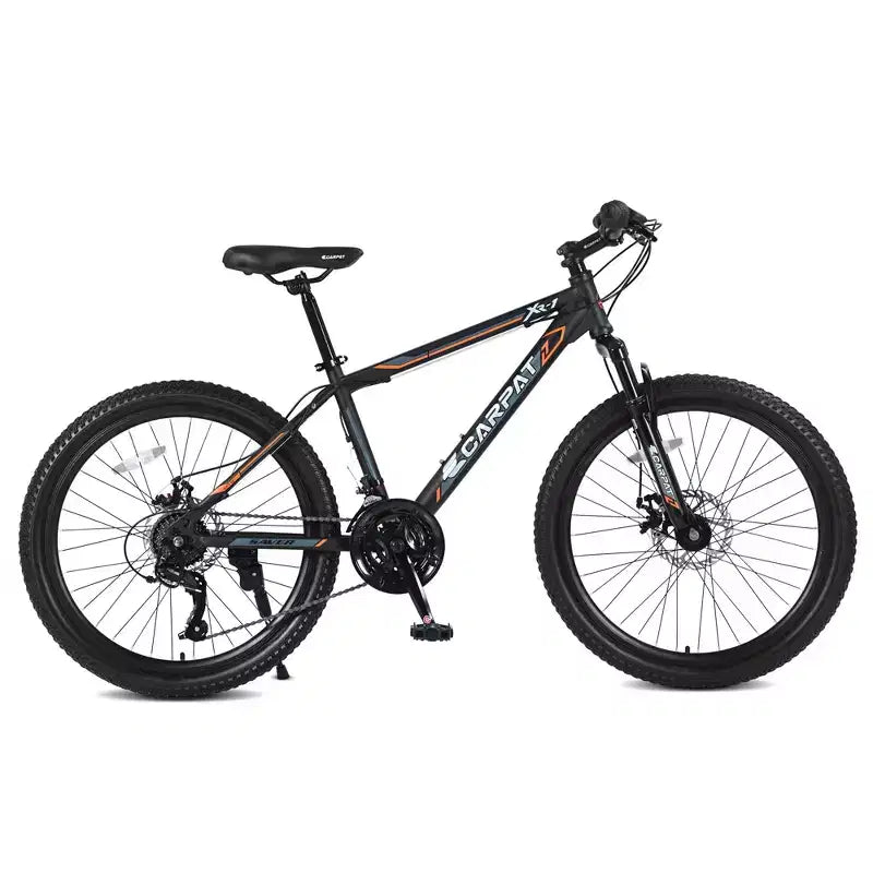 VTT Okak 24 pouces avec freins à disque doubles et suspension avant, vélo pour enfants avec 21 vitesses et cadre en acier, vélo pour garçons, filles