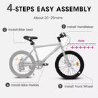 Vélo enfant Okak 20" avec 7 vitesses et cadre en acier, vélo enfant avec double freins à disque et pneus de 1,75", vélos cruiser pour garçons et filles