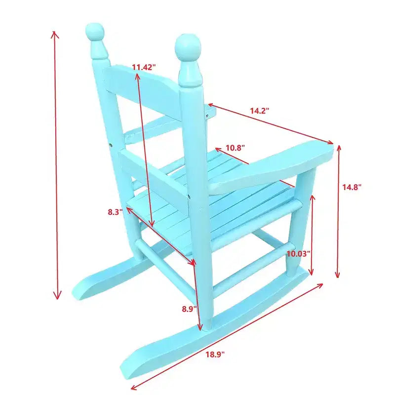 Fauteuil à bascule Whisen Kids, conception robuste en bois dur avec dossier à lattes, sûr et confortable, facile à assembler