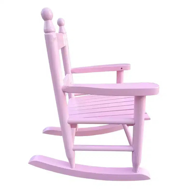 Fauteuil à bascule Whisen Kids, conception robuste en bois dur avec dossier à lattes, sûr et confortable, facile à assembler