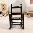 Fauteuil à bascule Whisen Kids, conception robuste en bois dur avec dossier à lattes, sûr et confortable, facile à assembler