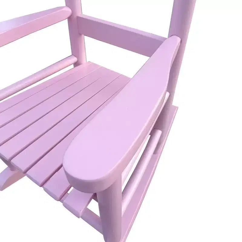 Fauteuil à bascule Whisen Kids, conception robuste en bois dur avec dossier à lattes, sûr et confortable, facile à assembler
