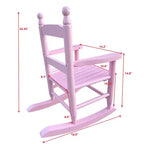 Fauteuil à bascule Whisen Kids, conception robuste en bois dur avec dossier à lattes, sûr et confortable, facile à assembler