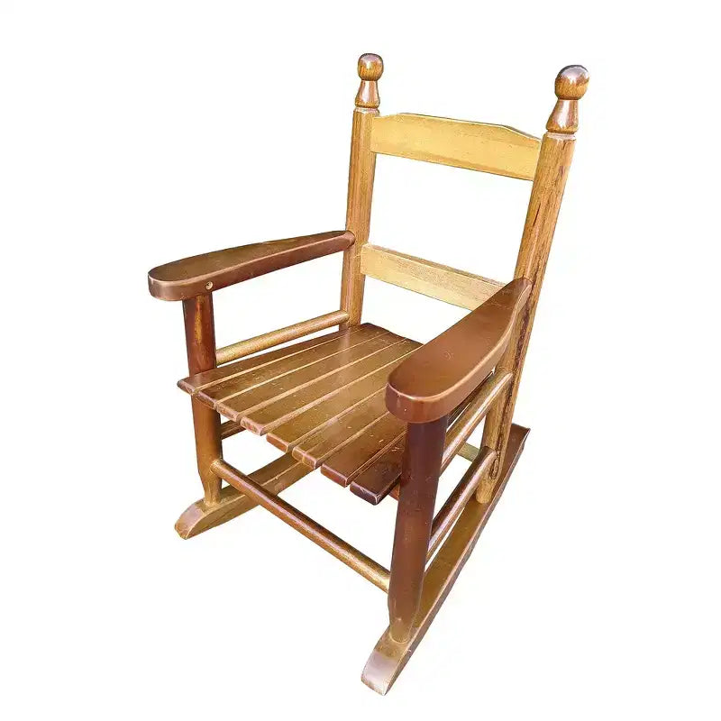 Fauteuil à bascule Whisen Kids, conception robuste en bois dur avec dossier à lattes, sûr et confortable, facile à assembler