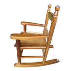 Fauteuil à bascule Whisen Kids, conception robuste en bois dur avec dossier à lattes, sûr et confortable, facile à assembler