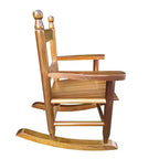 Fauteuil à bascule Whisen Kids, conception robuste en bois dur avec dossier à lattes, sûr et confortable, facile à assembler