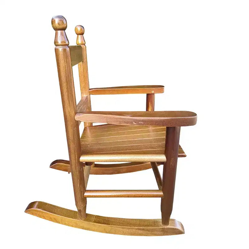 Fauteuil à bascule Whisen Kids, conception robuste en bois dur avec dossier à lattes, sûr et confortable, facile à assembler