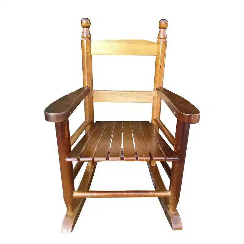 Fauteuil à bascule Whisen Kids, conception robuste en bois dur avec dossier à lattes, sûr et confortable, facile à assembler