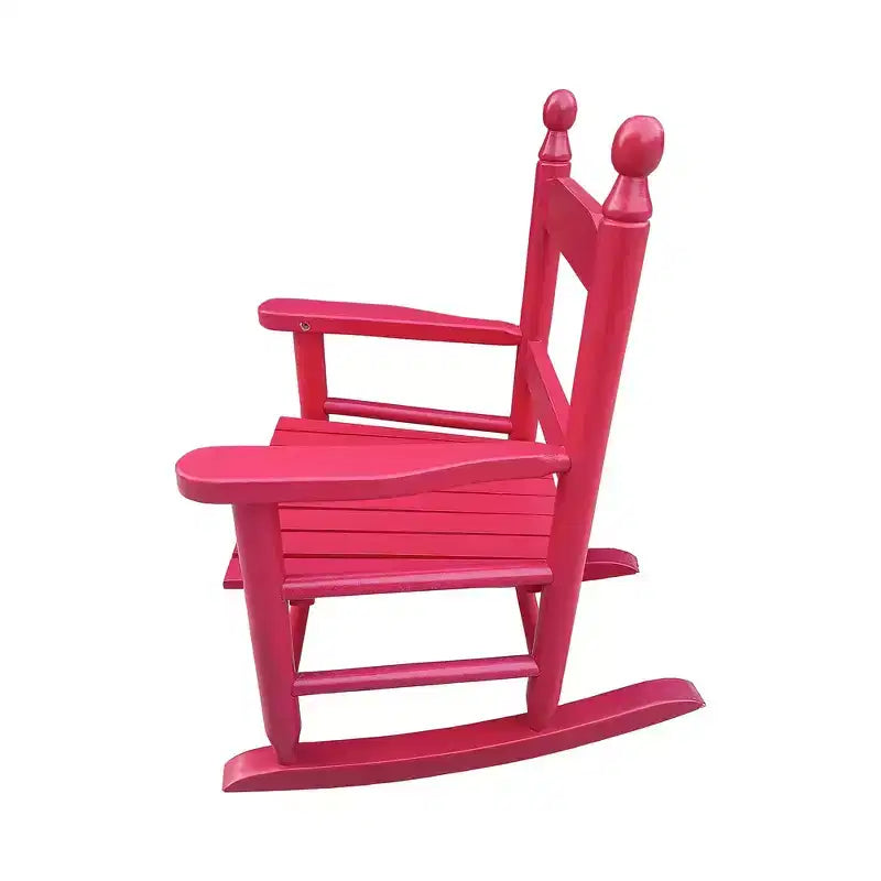 Fauteuil à bascule Whisen Kids, conception robuste en bois dur avec dossier à lattes, sûr et confortable, facile à assembler
