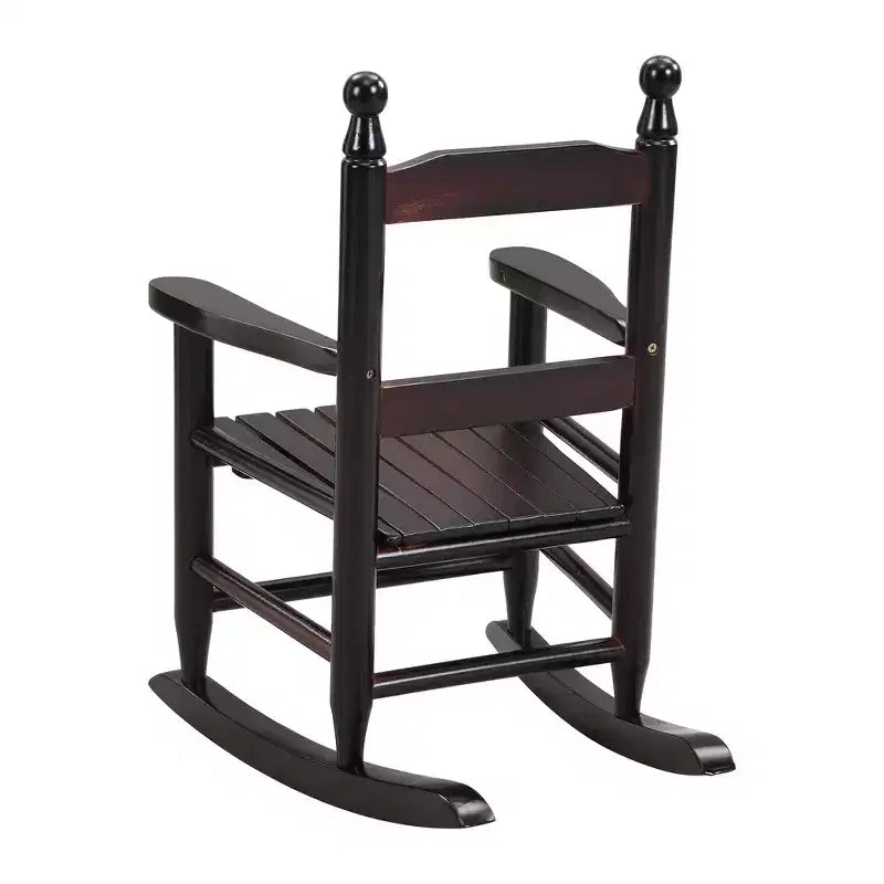 Fauteuil à bascule Whisen Kids, conception robuste en bois dur avec dossier à lattes, sûr et confortable, facile à assembler