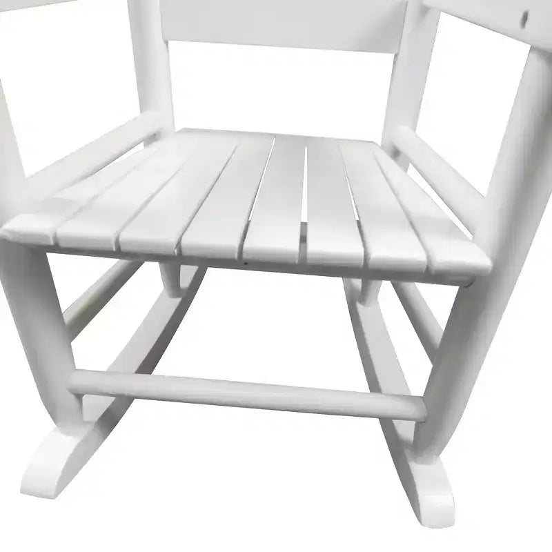 Fauteuil à bascule Whisen Kids, conception robuste en bois dur avec dossier à lattes, sûr et confortable, facile à assembler