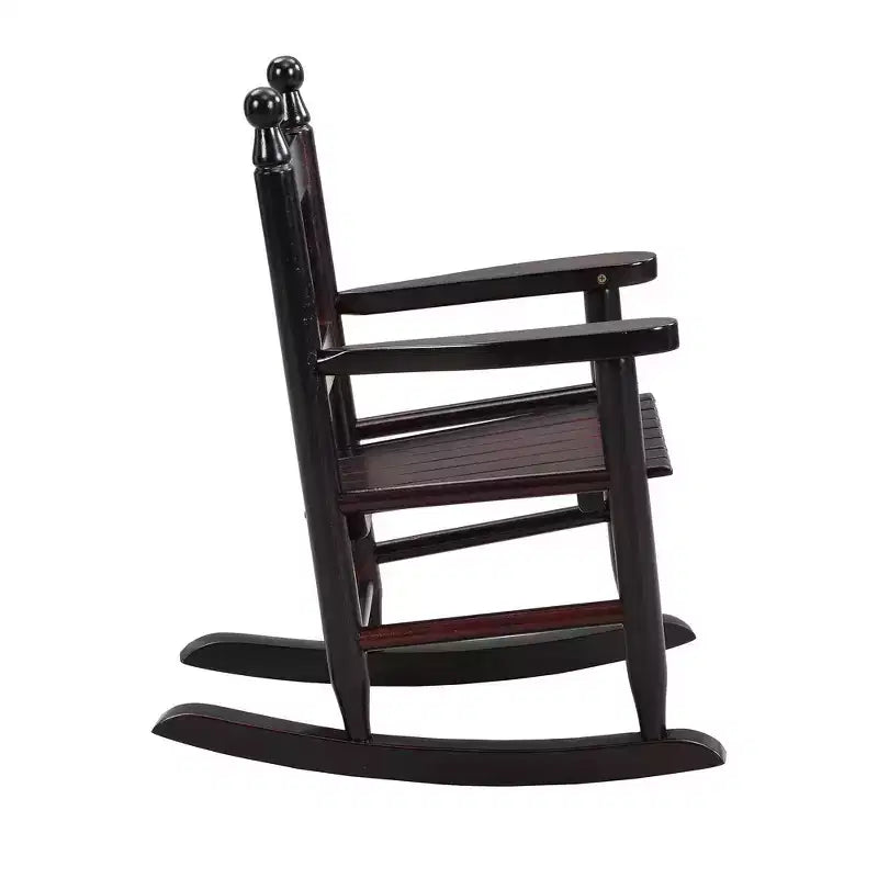 Fauteuil à bascule Whisen Kids, conception robuste en bois dur avec dossier à lattes, sûr et confortable, facile à assembler