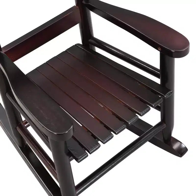 Fauteuil à bascule Whisen Kids, conception robuste en bois dur avec dossier à lattes, sûr et confortable, facile à assembler