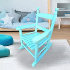 Fauteuil à bascule Whisen Kids, conception robuste en bois dur avec dossier à lattes, sûr et confortable, facile à assembler