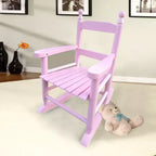Fauteuil à bascule Whisen Kids, conception robuste en bois dur avec dossier à lattes, sûr et confortable, facile à assembler