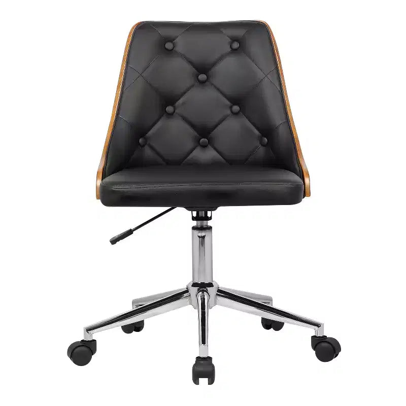 HomeStock Fauteuils de bureau pivotants avec siège en similicuir blanc et hauteur réglable de 38 po