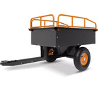Heavy Duty ATV Trailer Steel Dump Cart, 750 LBS 15 Cubic Feet, Garden Utility with Removable Sides for Riding Lawn Mower Tractor