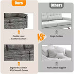 Canapé modulaire 108 XL, sectionnel moderne à assise profonde en chenille en forme de L pour 4 avec pouf amovible, canapé modulable polyvalent pour salon