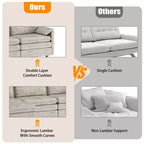 Canapé modulaire 108 XL, sectionnel moderne à assise profonde en chenille en forme de L pour 4 avec pouf amovible, canapé modulable polyvalent pour salon