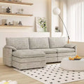 108 XL Modular Sectional Sofa, Deep Seat Modern Chenille L-Shaped Cloud Couch for 4 with Movable Ottoman, Versatile Sectional for Living Room