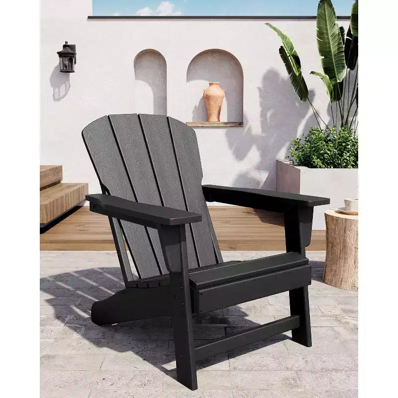 Chaise Adirondack COZONY, Chaise d'extérieur en PEHD avec capacité de charge élevée, Chaise de patio résistante aux intempéries pour pelouse et jardin