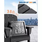 Chaise Adirondack COZONY, Chaise d'extérieur en PEHD avec capacité de charge élevée, Chaise de patio résistante aux intempéries pour pelouse et jardin