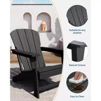 Chaise Adirondack COZONY, Chaise d'extérieur en PEHD avec capacité de charge élevée, Chaise de patio résistante aux intempéries pour pelouse et jardin