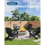 Chaise Adirondack COZONY, Chaise d'extérieur en PEHD avec capacité de charge élevée, Chaise de patio résistante aux intempéries pour pelouse et jardin