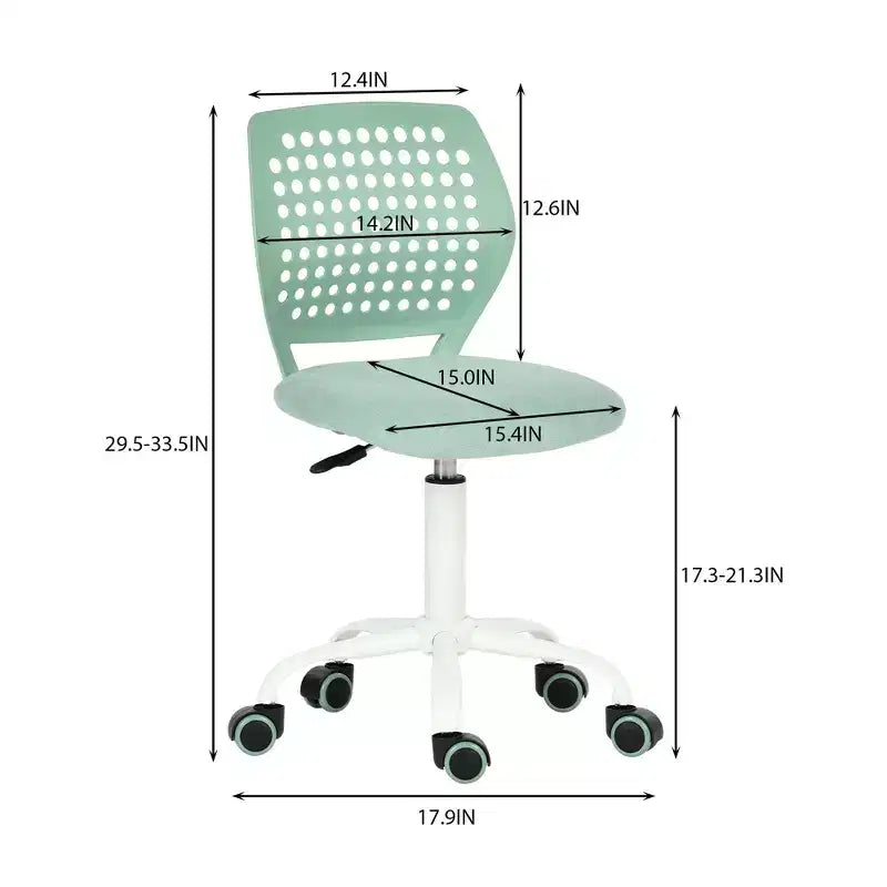 Chaise de bureau pivotante pour enfants Homy Casa avec siège rembourré et roulettes